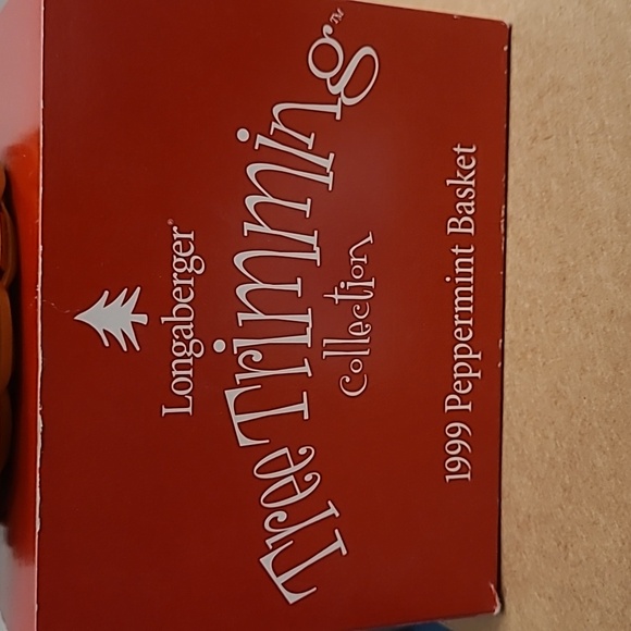 Longaberger Small 2004 Tree Trimming Basket Combo *PEPPERMINT* - Picture 1 of 6